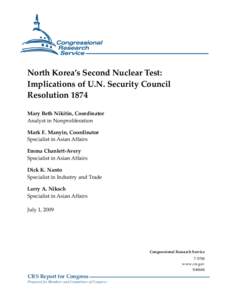 Six-party talks / Nuclear proliferation / North Korea and weapons of mass destruction / Nuclear Non-Proliferation Treaty / Economic sanctions / State Sponsors of Terrorism / Weapon of mass destruction / North Korea / North Korea–Russia relations / Nuclear program of North Korea / International relations / United Nations Security Council Resolution