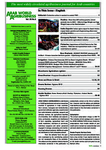 The most widely circulated agribusiness journal for Arab countries In This Issue : English Editorial: Collective action is needed to control FMD .......................................... 2 Vol. 28 No.6