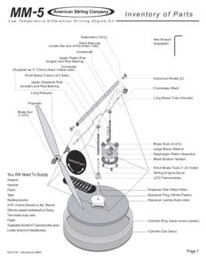 MM-5  American Stirling Company Inventory of Parts