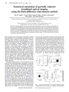 1596  OPTICS LETTERS / Vol. 36, No. 9 / May 1, 2011 Numerical simulation of partially coherent broadband optical imaging