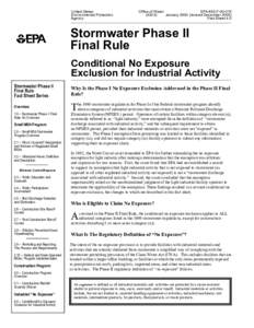 Stormwater Phase II Rule: Conditional No Exposure Exclusion for Industrial Activity EPA 833-F[removed]Revised December 2005