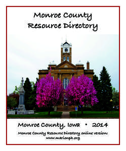 Front Cover for Monroe County Resource Directory August[removed])