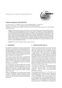 32 ND I NTERNATIONAL C OSMIC R AY C ONFERENCE , B EIJINGNeutrino astrophysics with JEM-EUSO A.D. S UPANITSKY1,2 , G. M EDINA -TANCO2 FOR THE JEM-EUSO C OLLABORATION . Instituto de Astronom´ıa y F´ısica del Esp