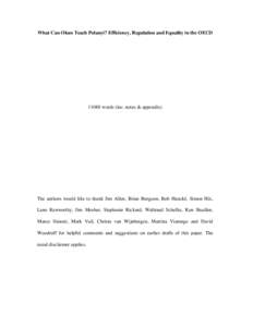 What Can Okun Teach Polanyi? Efficiency, Regulation and Equality in the OECDwords (inc. notes & appendix) The authors would like to thank Jim Allen, Brian Burgoon, Bob Hancké, Simon Hix, Lane Kenworthy, Jim Mosh