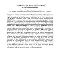 National Capital Revitalization and Self-Government Improvement Act / Crime in Washington /  D.C. / Court Services and Offender Supervision Agency / Sex offender registration