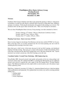 Water / Droughts / Thermopolis /  Wyoming / Bighorn Basin / Bighorn River / Hot Springs County /  Wyoming / Water resources / Palmer Drought Index / Geography of the United States / Wyoming / Hydrology