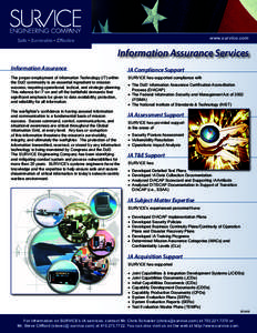 SURVICE Engineering Information Assurance Services Fact Sheet