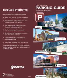 City of Edmonton’s  PARKADE ETIQUETTE to Downtown Arts District