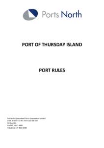 Microsoft Word - Thursday Island - Port Rules_Updated[removed]docx