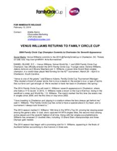 FOR IMMEDIATE RELEASE February 13, 2014 Contact: Arielle Alpino Obviouslee Marketing