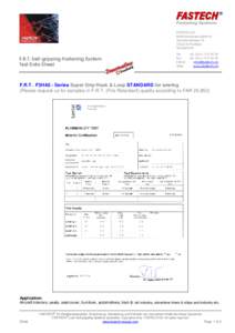 FASTECH AG Klettverschluss-Systeme Zurlindenstrasse 29 CH-4133 Pratteln Switzerland