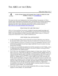 THE ABCS OF THE CBAS Education Paper No. 5 4Culture Heritage Program, 101 Prefontaine Place S, Seattle, WA[removed], ([removed], TTY Relay: 711, www.4culture.org  Introduction