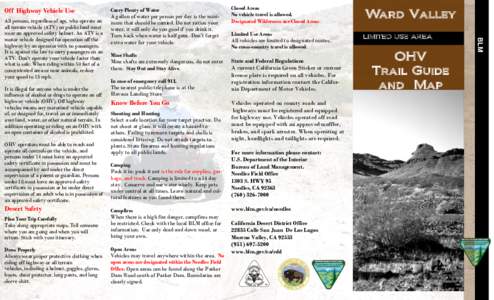 Ward Valley OHV Trail guide and Map