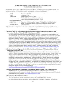Isocyanates / Monomers / California Office of Environmental Health Hazard Assessment / California law / Environmental social science / Safety engineering / Pollution / Methylene diphenyl diisocyanate / Toluene diisocyanate / Chemistry / Risk / Health