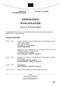 COUNCIL OF THE EUROPEAN UNION Brussels, 12 June[removed]EUROPEAN COUNCIL