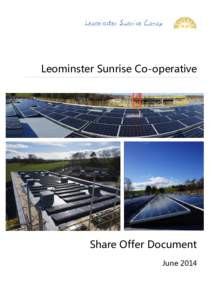 Leominster Sunrise Co-operative  Share Offer Document June 2014  2