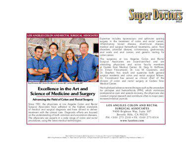 LOS ANGELES COLON AND RECTAL SURGICAL ASSOCIATES  *CHOSEN TO 2012 SUPER DOCTORS®