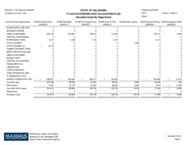 FY2014 Statewide Cost Allocation Plan