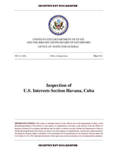 Inspection of U.S. Interests Section Havana, Cuba