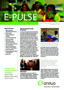 E-PULSE Electronic News From The Anitua Group What’s in this issue:  AMS Life Saving Sponsorship for Red Cross