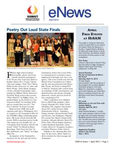 April[removed]Poetry Out Loud State Finals April Free Events