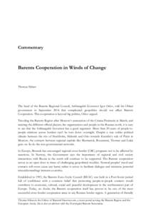 Commentary  Barents Cooperation in Winds of Change Thomas Nilsen