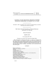 United States Department of Homeland Security / 111th United States Congress / Flood insurance / National Flood Insurance Act / Federal Emergency Management Agency / David I. Maurstad / Congressional Budget Office / Government / Public safety / Insurance in the United States / Insurance law / National Flood Insurance Program