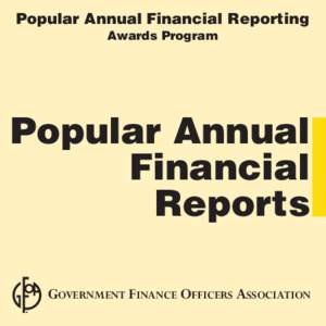 Popular Annual Financial Reporting Awards Program Popular Annual Financial Reports