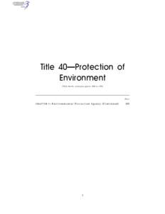 Title 40—Protection of Environment (This book contains parts 100 to 135) Part