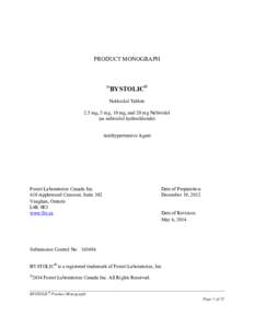 Microsoft Word - Bystolic Product Monograph_6May2014.docx