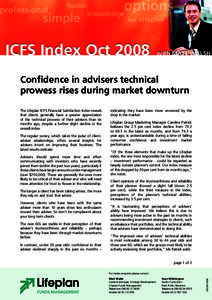 ICFS Index Oct 2008   with MATT WALSH Confidence in advisers technical prowess rises during market downturn