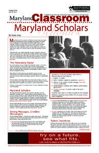October 2006 Vol. 12, No. 1 Classroom Maryland Scholars