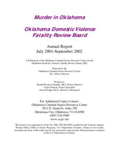 Ethics / Government of Oklahoma / Violence / Local government in the United States / Sheriffs in the United States / Domestic violence / Oklahoma Criminal Justice Resource Center / Governor of Oklahoma / Oklahoma State Bureau of Investigation / Violence against women / Abuse / Family therapy