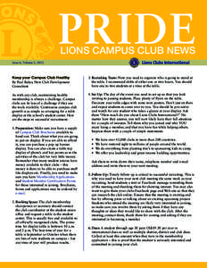 PRIDE LIONS CAMPUS CLUB NEWS Issue 6, Volume 2, 2012  Keep your Campus Club Healthy