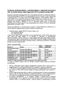 Povezano prerazporejanje – prerazporejanje v veljavnem proračunu (N3) ob spreminjanju veljavnega plana (PL3) projekta/ukrepa NRP Pri pripravi spremembe proračuna za leto 2011 je bilo potrebno načrtovati vsa proraču