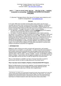 Australasian Transport Research Forum 2012 Proceedings 26 – 28 September 2012, Perth, Australia Publication website : http://www.patrec.org/atrf.aspx pipe n. 1. tube to convey water, gas etc; ∼line (fig.) in the ∼ 