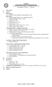 AGENDA ROCKINGHAM COUNTY COMMISSIONERS Commissioners Conference Room - Brentwood, New Hampshire November 19, 2014 – 3:30 p.m.
