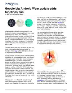 Google big Android Wear update adds functions, fun