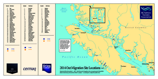 VI Map 2013 Site Locations