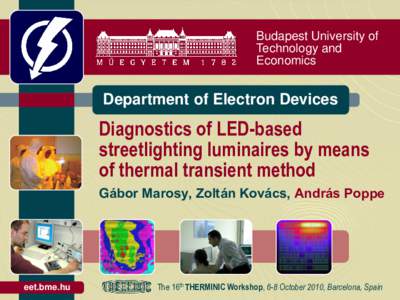 Budapest University of Technology and Economics Department of Electron Devices