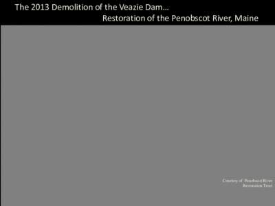 The 2013 Demolition of the Veazie Dam… Restoration of the Penobscot River, Maine Courtesy of Penobscot River Restoration Trust