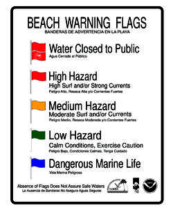 BEACH WARNING FLAGS � BANDERAS DE ADVERTENCIA EN LA PLAYA  �