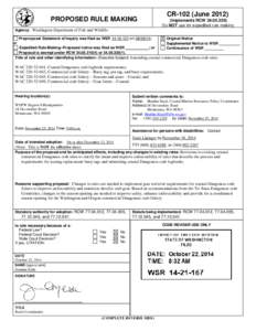 PROPOSED RULE MAKING  CR-102 (June[removed]Implements RCW[removed]Do NOT use for expedited rule making