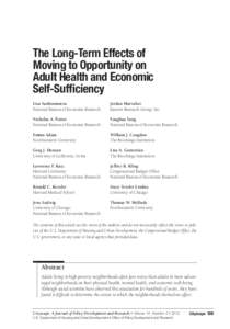 CITYSCAPE JULY 2012: The Long-Term Effects of Moving to Opportunity on Youth Outcomes