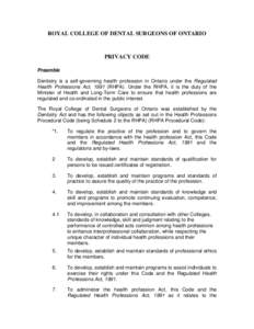 REVISED DRAFT PRIVACY CODE
