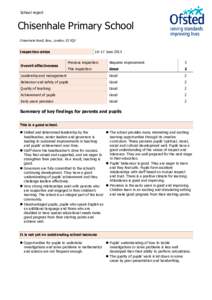 School report  Chisenhale Primary School Chisenhale Road, Bow, London, E3 5QY  Inspection dates