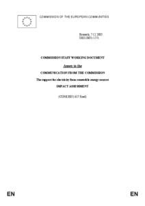 COMMISSION OF THE EUROPEAN COMMUNITIES  Brussels, [removed]SEC[removed]COMMISSION STAFF WORKING DOCUMENT