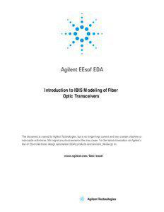 Introduction to IBIS Modeling of Fiber Optic Transceivers