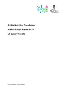 British Nutrition Foundation National Pupil Survey 2014 UK Survey Results ©British Nutrition Foundation 2014