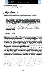 Journal of Empirical Legal Studies Volume 8, Issue 3, 504–532, September 2011 Judging Women  jels_1218